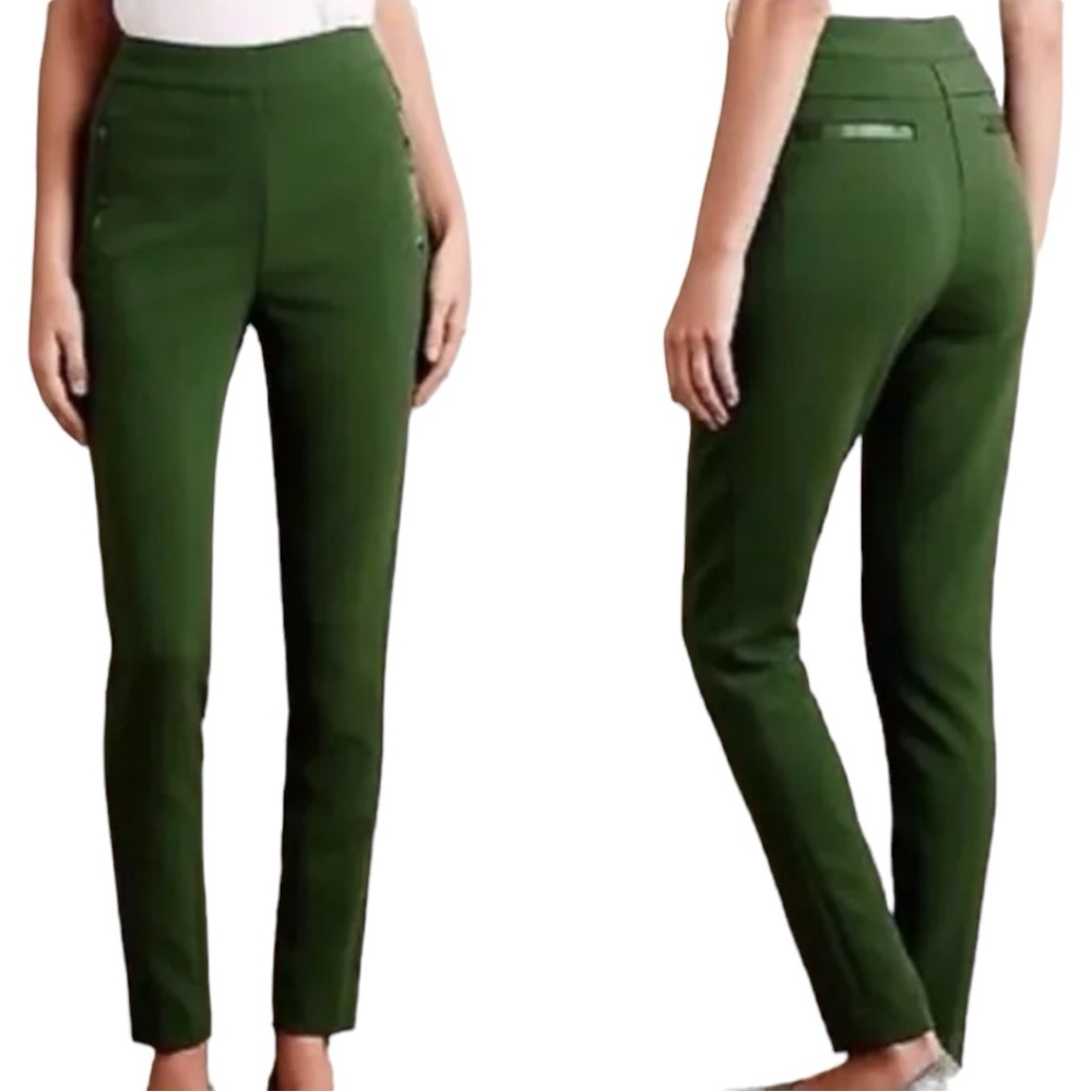 Anthropologie Green High-Waisted Pants